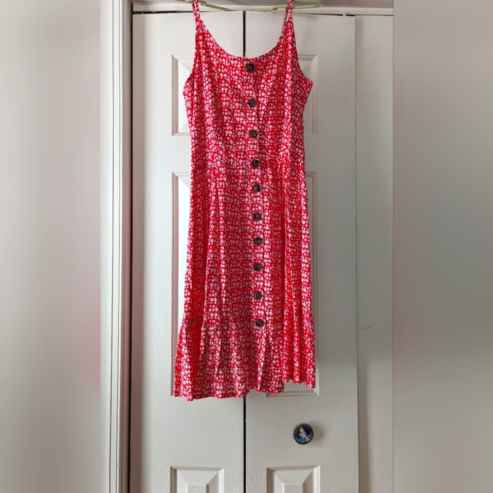 Red floral sundress